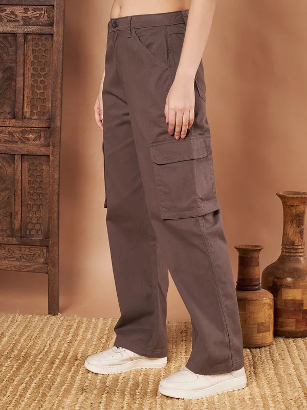 Charcoal_Grey_Cotton_Cargo_Pants_Straight_Fit_With_Utility_Pockets