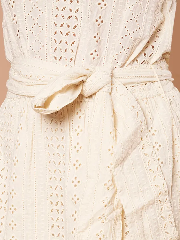 White_Mandarin_Collar_Fit_Flare_Schiffli_Dress_For_Women
