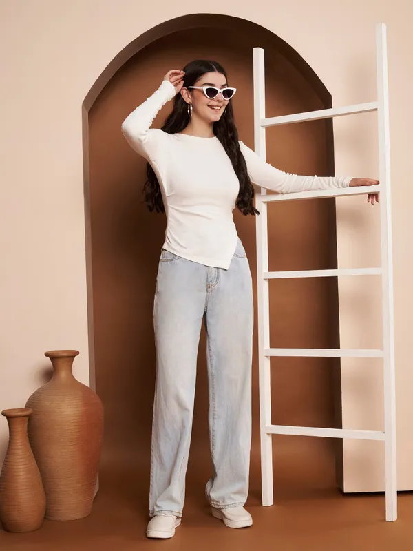 Off_White_Rib_Knit_Full_Sleeve_Top_For_Women