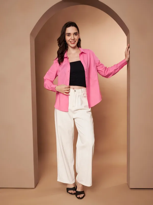 Pink_Cotton_Formal_Shirt_Classic_Long_Sleeve_Button_Down