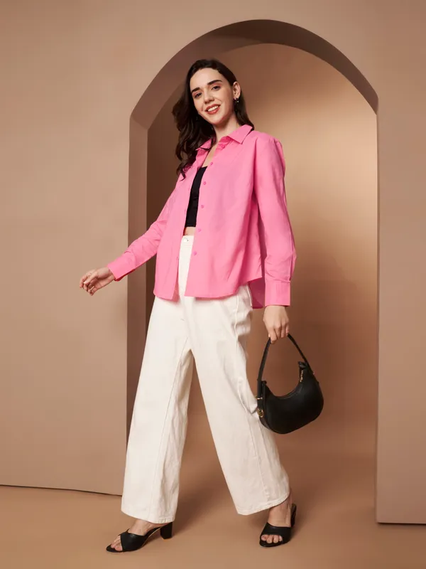 Pink_Cotton_Formal_Shirt_Classic_Long_Sleeve_Button_Down