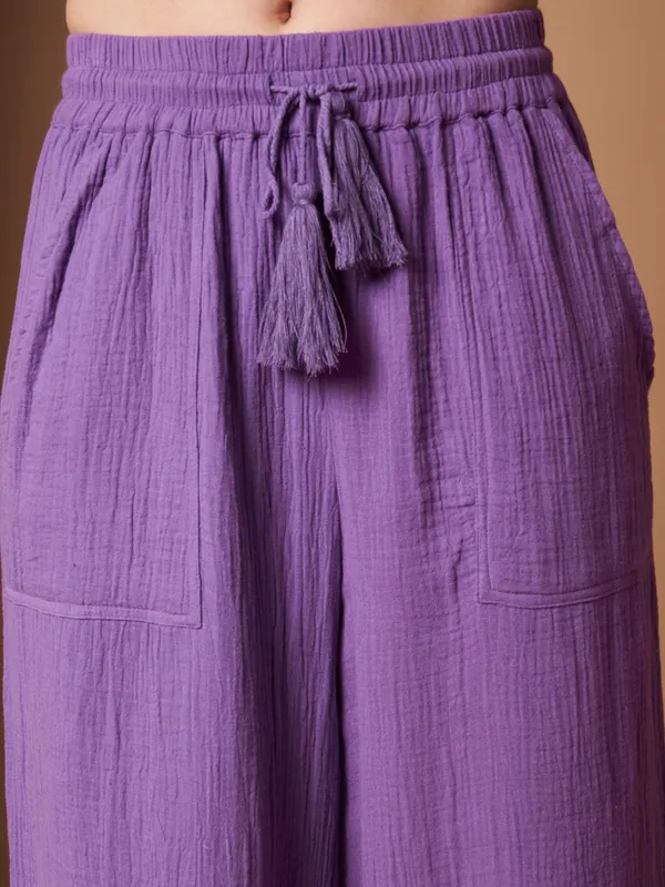 Women_Solid_Purple_Elastic_Waist_Wide_Leg_Palazzo_Pants