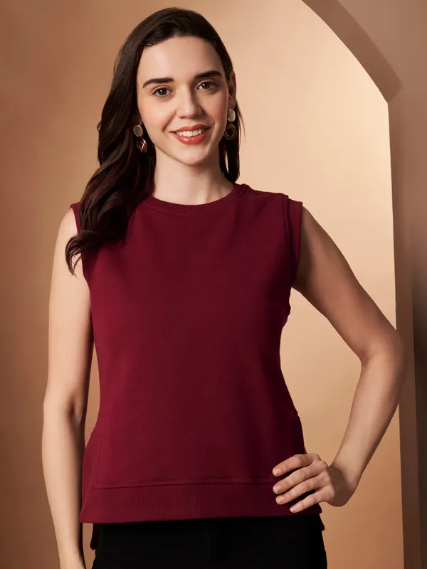 Women�s_100%_Cotton_Sleeveless_Solid_Winter_Top