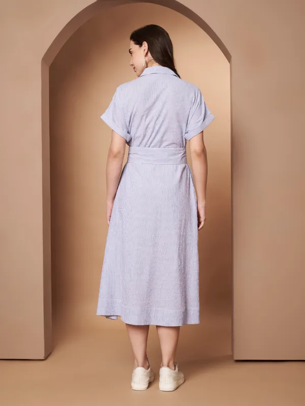 Women�s_Striped_Button-Down_Belted_Shirt_Dress