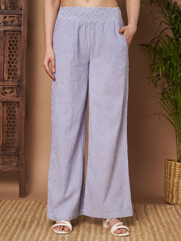 Women�s_Blue_Striped_Cotton_Co-ord_Set