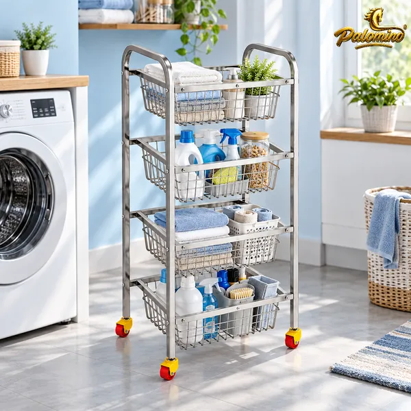 PALOMINO_4_Layer_Stainless_Steel_Kitchen_Trolley_Rack_|_Fruit_&_Veg_Stand_Stainless_Steel_Kitchen_Trolley