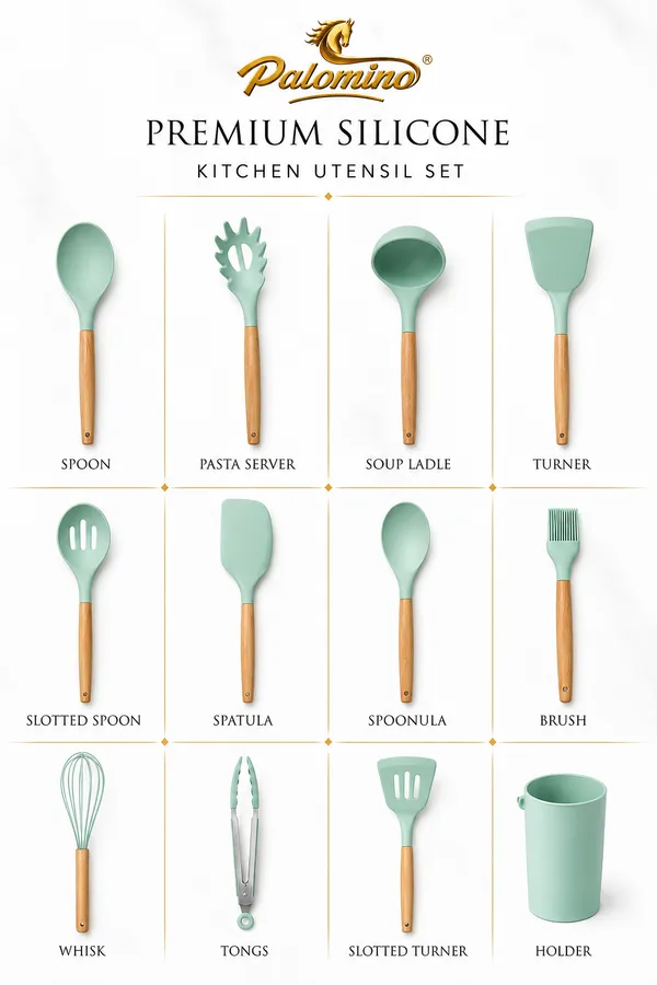 PALOMINO_Premium_Silicone_Kitchen_Utensil_Set_|_12-Piece_Food_Grade_Silicone_Cooking_Tools_with_Premium_Wooden_Handles_&_Holder_|_BPA_Free_|_Heat_Resistant_|_Non-Stick_Safe_|_Modern_Kitchen_Essentials