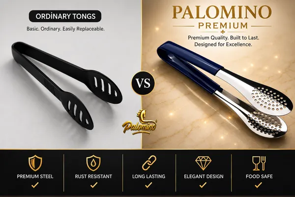 PALOMINO_Premium_Stainless_Steel_Serving_Tongs_|_26_cm_|_Food_Grade_(Blue)_