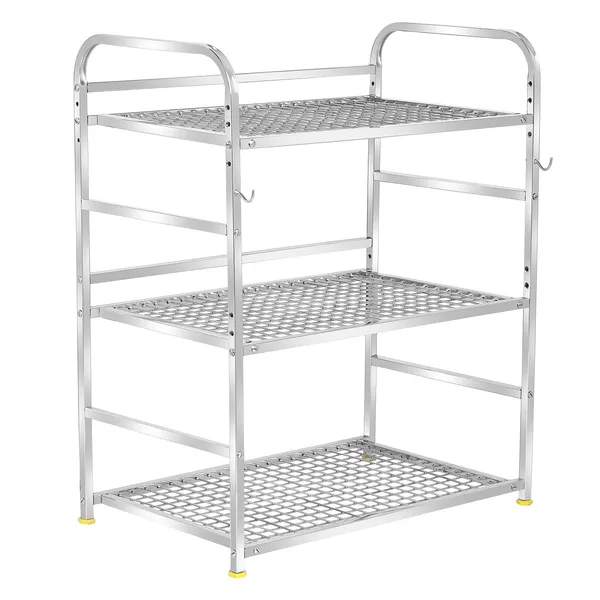 Kitchen_Microwave_Shelf,_Stand_Kitchen_Counter_Shelf_Organizer,_Microwave_Oven_Rack,_3_Tiers_with_2_Hooks_(75_x_38_x_11_cm,_Stainless_Steel,_Tiered_Shelf)