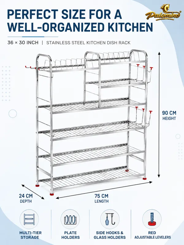 Wall_Mount_Kitchen_Utensils_Dish_Rack_(36_X_30_Inches,_Tiered_Shelf)