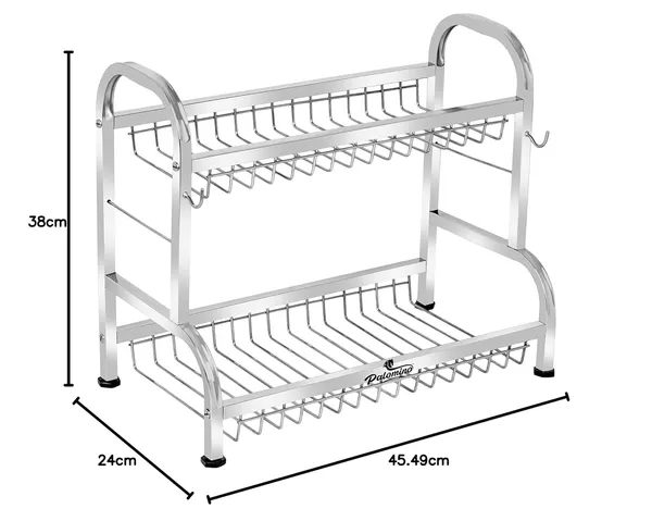 Stainless_Steel_Dish/Plate_Rack/Stand_(15X18_Inch_2_Layer_Kitchen_Tray)