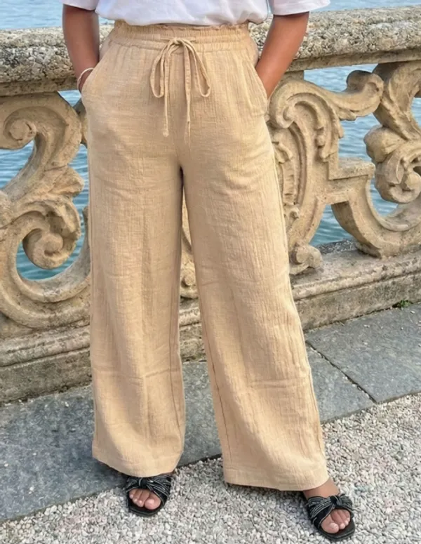 Walnut_Brown_Cotton_Relaxed_Wide_Leg_Drawstring_Trousers_For_Women