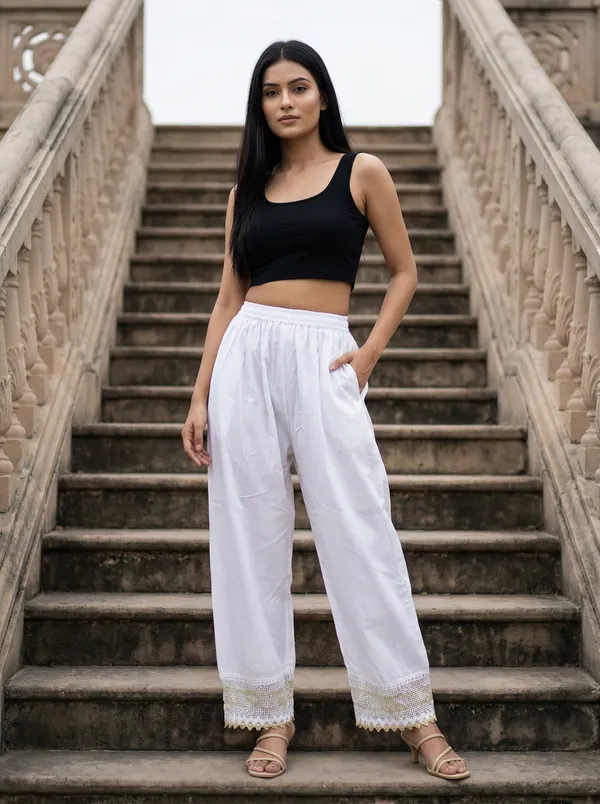 White_Golden_Lace_Pants