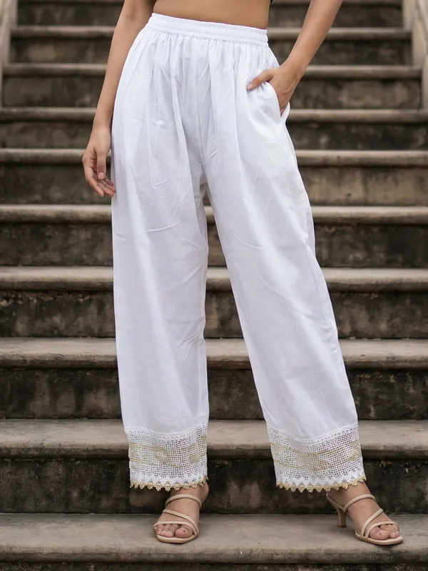 White_Golden_Lace_Pants