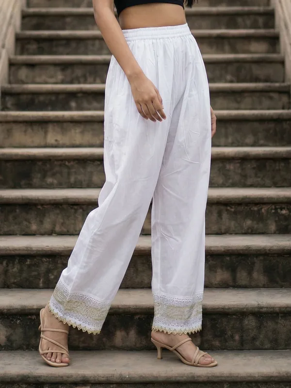 White_Golden_Lace_Pants