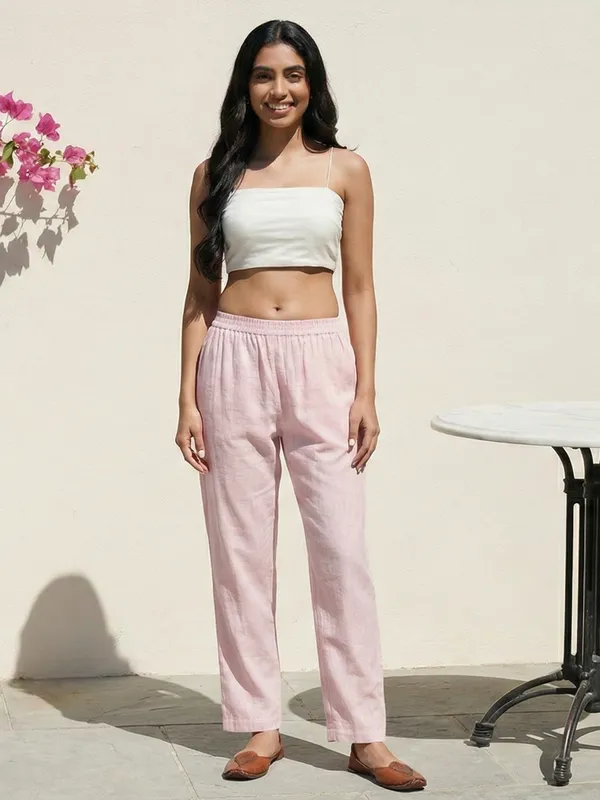 Pink_Cotton_Relaxed_High-Rise_Elasticated_Trousers_For_Women