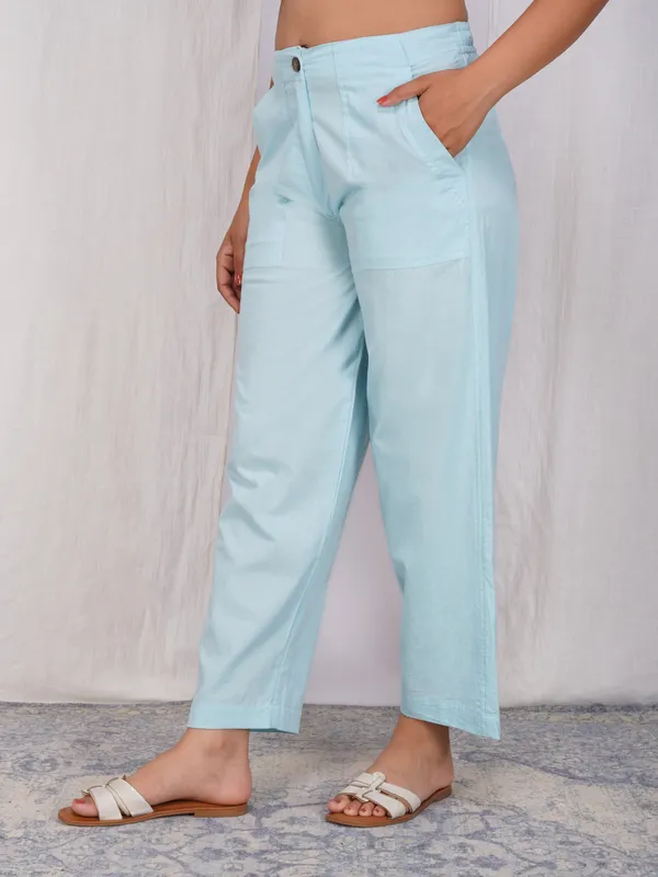 Powder_Blue_Cotton_Relaxed_Straight_Trouser_For_Women