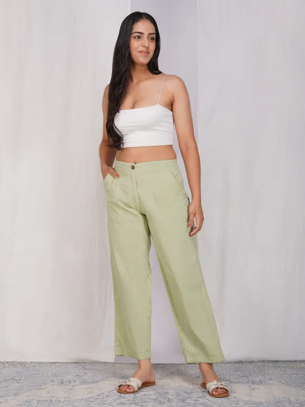 Green_Cotton_Comfort_Fit_Mid-rise_Formal_Trouser_For_Women