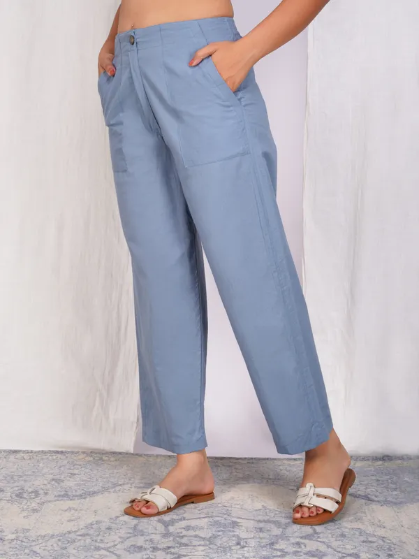 Blue_Cotton_Comfort_Fit_Mid-rise_Formal_Trouser_For_Women