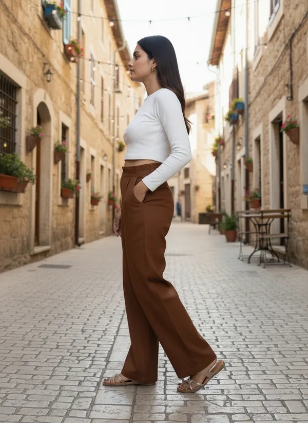 Brown_Cotton_High-Rise_Straight_Leg_Trousers_For_Women