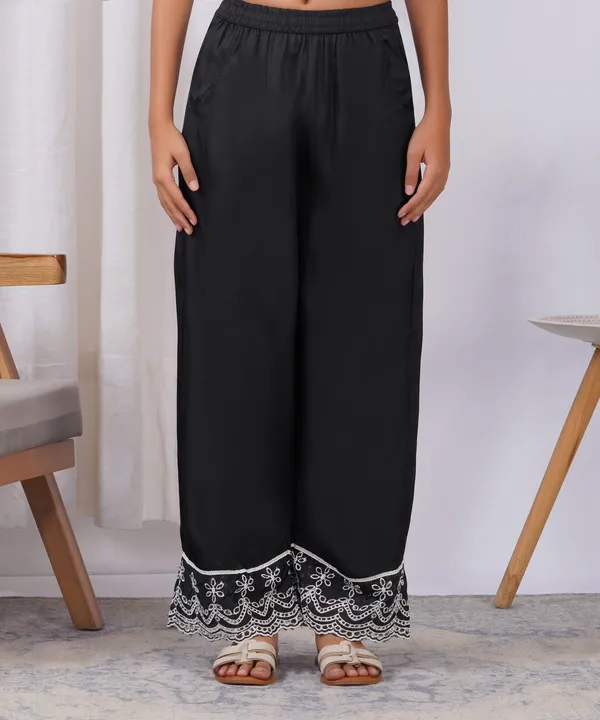 Black_Pure_Cotton_Wide-Leg_Palazzo_Pants_with_Scalloped_Border