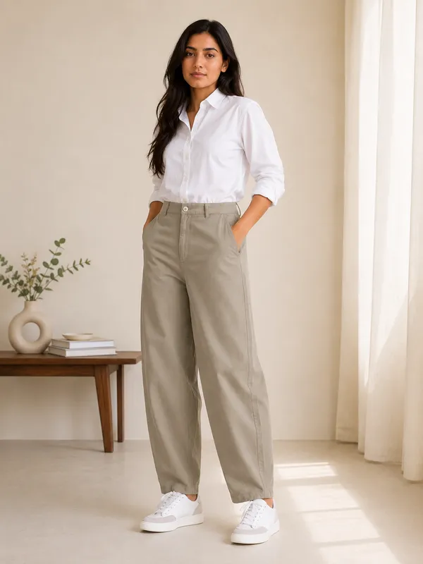 Khaki_High-Rise_Barrel_Office_Trousers