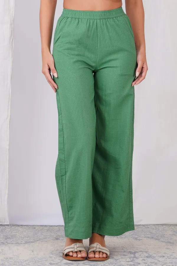 Emerald_Green_Self-Check_Relaxed_Trousers