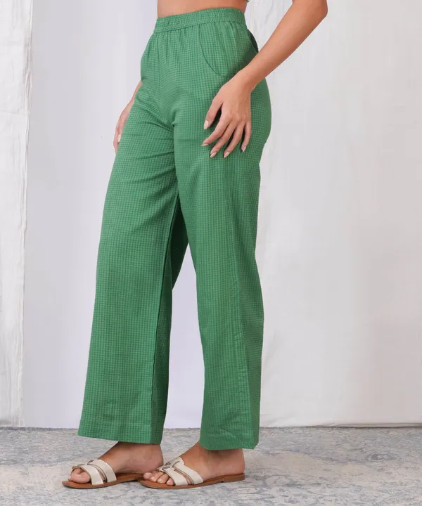 Emerald_Green_Self-Check_Relaxed_Trousers