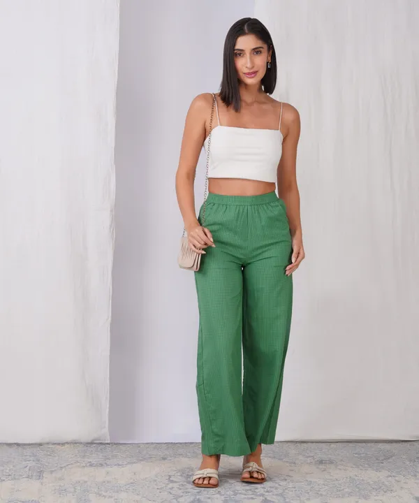 Emerald_Green_Self-Check_Relaxed_Trousers
