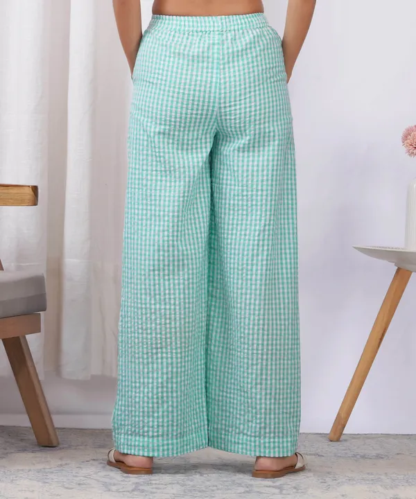 Green_&_White_Gingham_Checked_Cotton_Trousers_with_Pockets