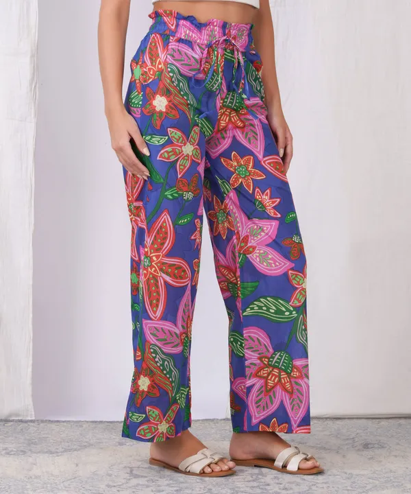 Electric_Blue_Cotton_Printed_Palazzos_with_Ruffled_Waistband