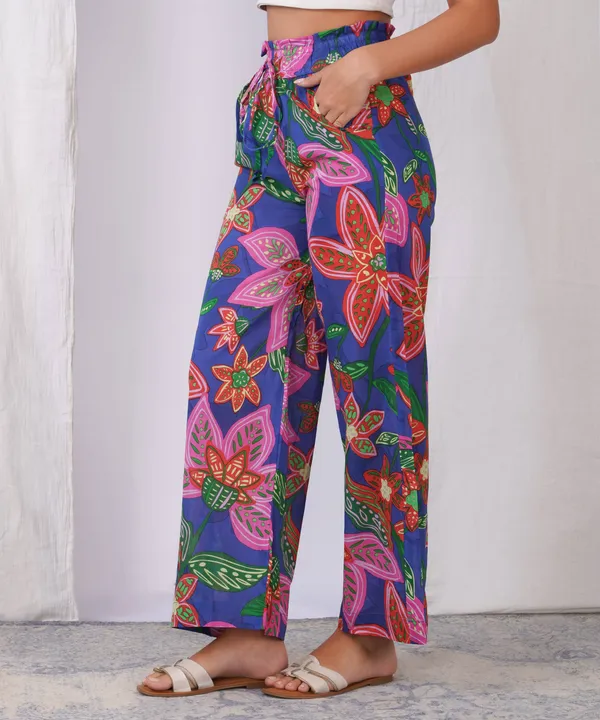 Electric_Blue_Cotton_Printed_Palazzos_with_Ruffled_Waistband