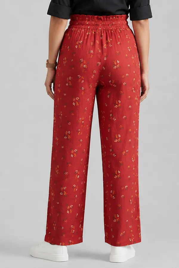 Boho_High-Waist_Smocked_Flared_Casual_Trousers