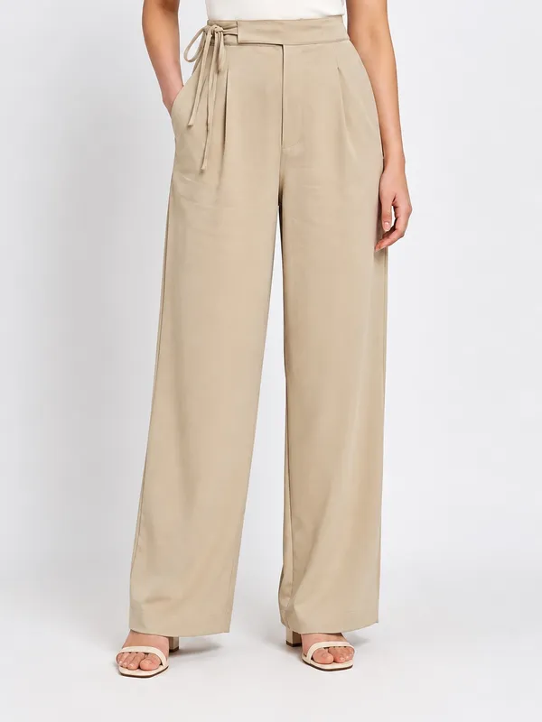 Women_Premium_4-way_Stretch_Side-Tie_Wide-Leg_Trousers