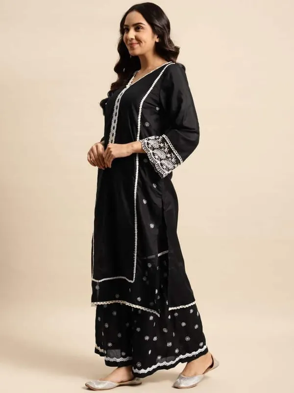 Black_Embroidered_Cotton_Kurta_with_Embroidered_Sharara_and_Dupatta_-_Set_of_3_-_XXL