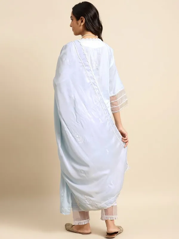 Sky_Blue_Short_Embroidered_Cotton_Kurta_with_Lace_Pant_and_Embroidered_Dupatta_-_Set_of_3_-_XXL