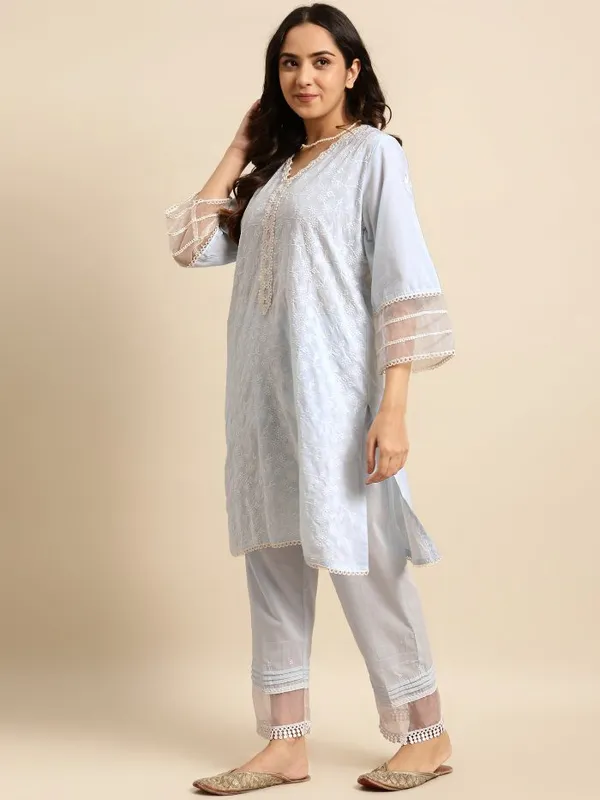 Sky_Blue_Short_Embroidered_Cotton_Kurta_-_XXL