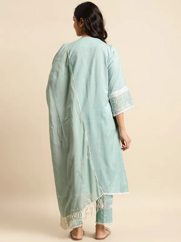 Sea_Green_Embroidered_Cotton_Kurta_with_Lace_Pant_and_Embroidered_Dupatta_-_Set_of_3_-_XXL