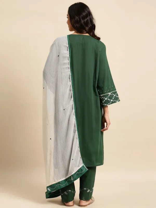 Royal_Green_Patch_Work_Embroidered_Cotton_Kurta_-_XXL