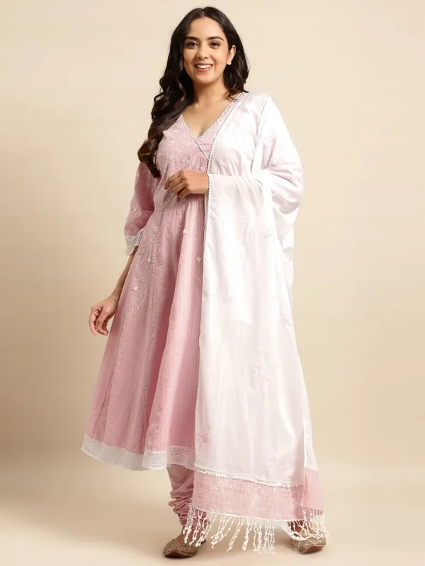 Pink_Embroidered_Cotton_Anarkali_Kurta_with_Cotton_Pajami_-_Set_of_2_-_XXL