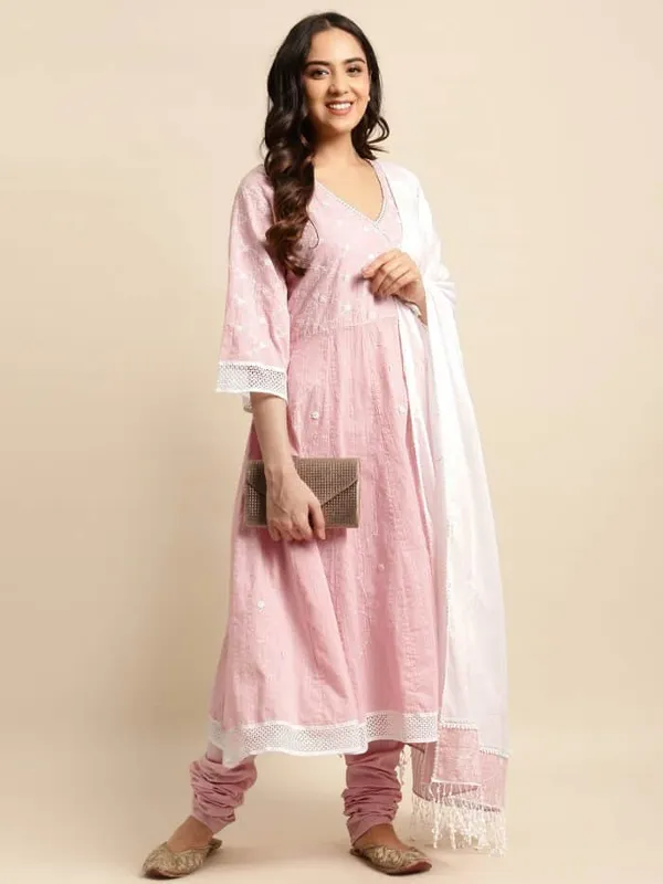 Pink_Embroidered_Cotton_Anarkali_Kurta_with_Cotton_Pajami_and_Embroidered_Dupatta_-_Set_of_3_-_XXL