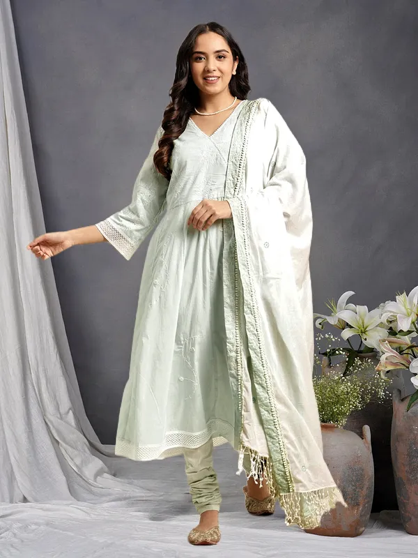 Pista_Green_Embroidered_Cotton_Anarkali_Kurta_with_Cotton_Pajami_and_Embroidered_Dupatta_-_Set_of_3_-_XXL