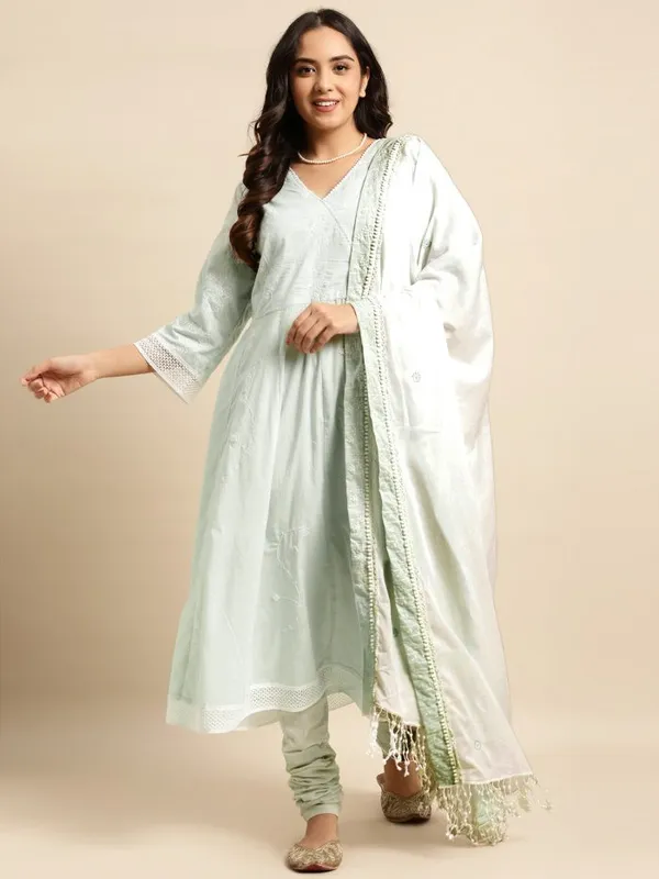 Pista_Green_Embroidered_Cotton_Anarkali_Kurta_with_Cotton_Pajami_and_Embroidered_Dupatta_-_Set_of_3_-_XXL