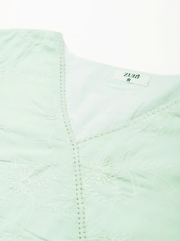 Pista_Green_Embroidered_Cotton_Anarkali_Kurta_-_XXL