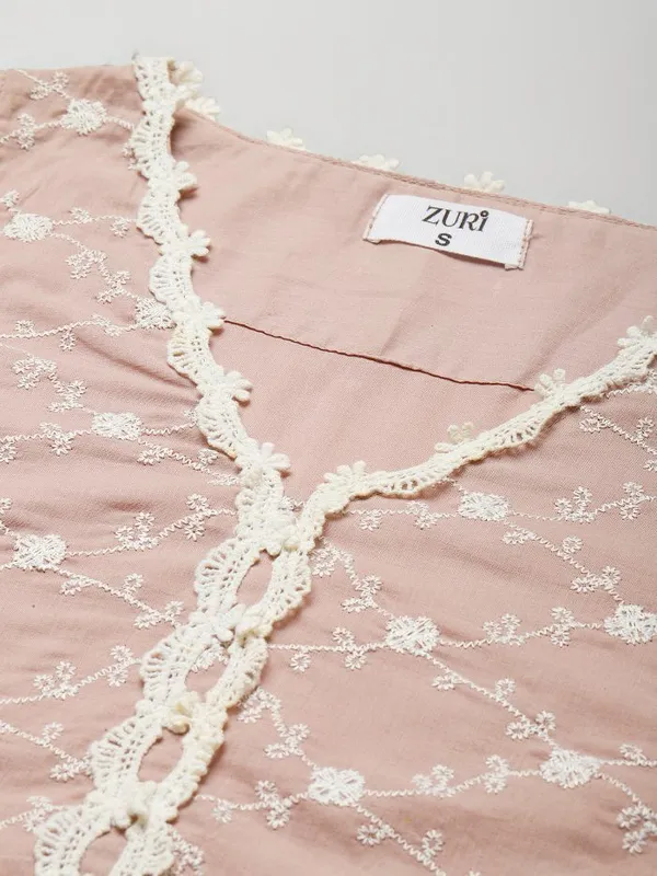 Taupe_Embroidered_Cotton_Kurta_with_Embroidered_Pant_-_Set_of_2_-_XXL