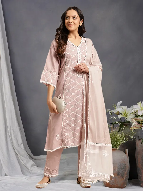 Taupe_Embroidered_Cotton_Kurta_with_Embroidered_Pant_and_Dupatta_-_Set_of_3_-_XXL