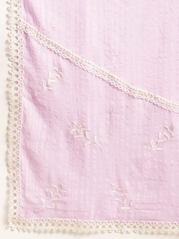 Purple_Pleated_Embroidered_Cotton_Kurta_with_Embroidered_Pant_-_Set_of_2_-_XXL