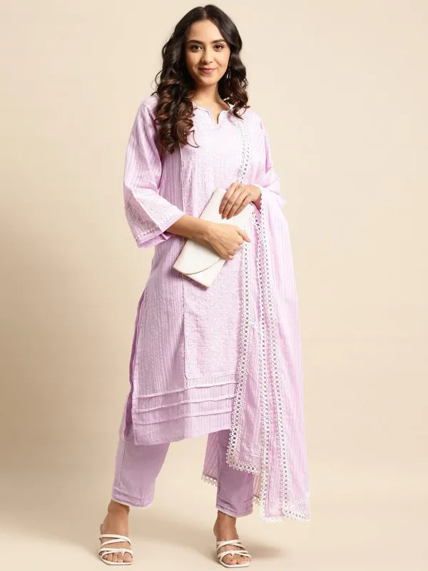 Purple_Pleated_Embroidered_Cotton_Kurta_with_Embroidered_Pant_and_Dupatta_-_Set_of_3_-_XXL