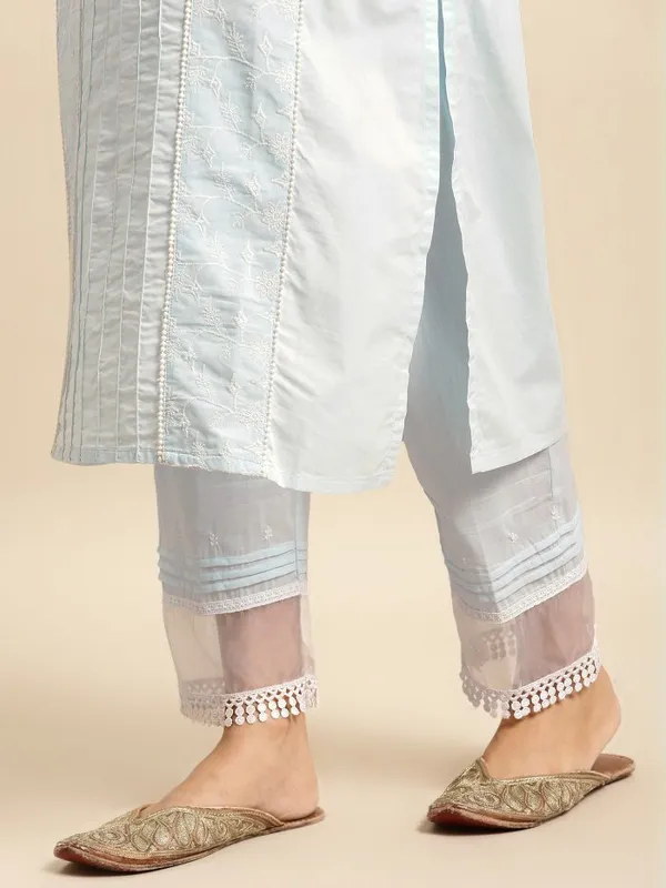 Blue_Short_Panel_Embroidered_Cotton_Kurta_with_Lace_Pant_-_Set_of_2_-_XXL