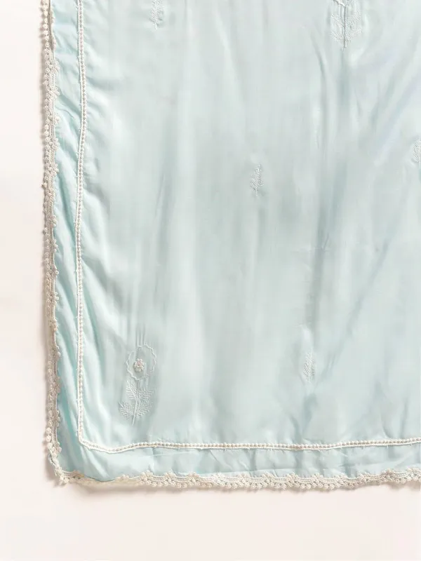 Blue_Short_Panel_Embroidered_Cotton_Kurta_with_Lace_Pant_-_Set_of_2_-_XXL